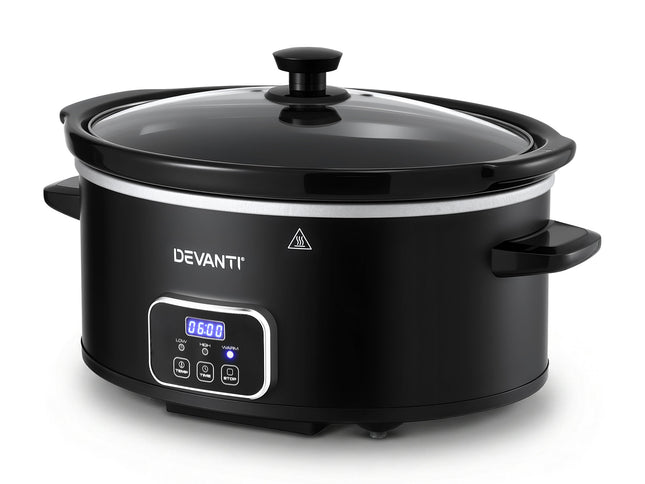 Devanti 5.6L Slow Cooker Electric Multi Cooker with 3 Heat Settings and Keep Warm Function