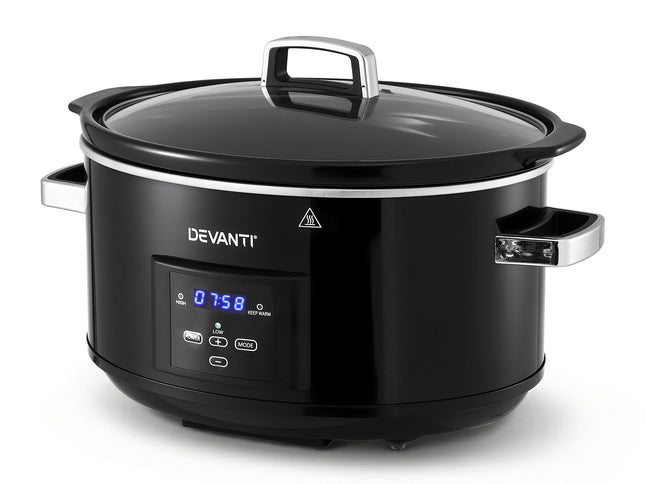 Devanti 8L Slow Cooker Electric Multi Cooker with 3 Heat Settings and Keep Warm Function