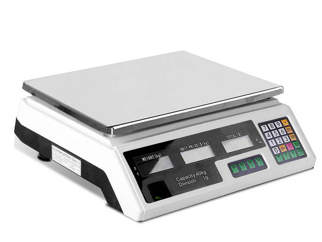Emajin Scales Digital Kitchen 40KG Weighing Scales Platform Scales White LCD