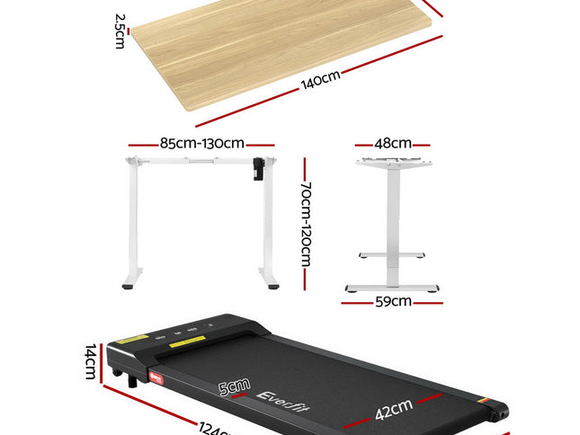Artiss Electric Treadmill with 140cm Automatic Standing Desk Walking Pad 400mm