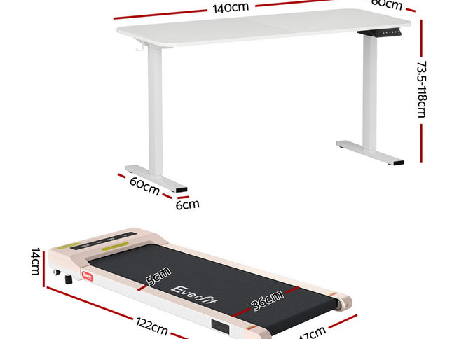 Artiss Electric Treadmill with 140cm Automatic Standing Desk Walking Pad 360mm