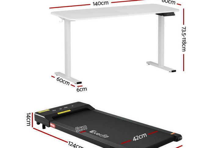 Artiss Electric Treadmill with 140cm Automatic Standing Desk Walking Pad 400mm