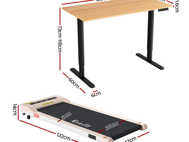 Artiss Electric Treadmill with 120cm Automatic Standing Desk Walking Pad 360mm