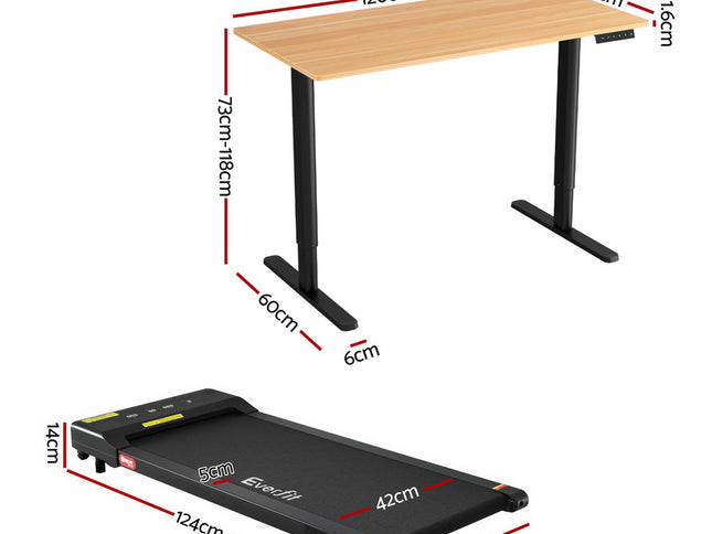 Artiss Electric Treadmill with 120cm Automatic Standing Desk Walking Pad 400mm