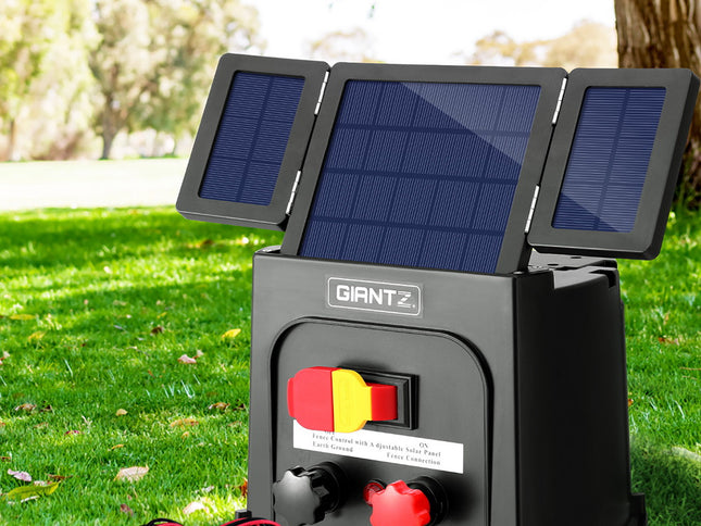Giantz 3km Electric Fence Energiser PET Solar Energizer 0.1J