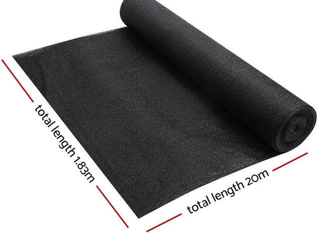 Instahut 50% Shade Cloth 1.83x20m Shade Cloth Sail Heavy Duty Shadecloth Garden Mesh Roll BK