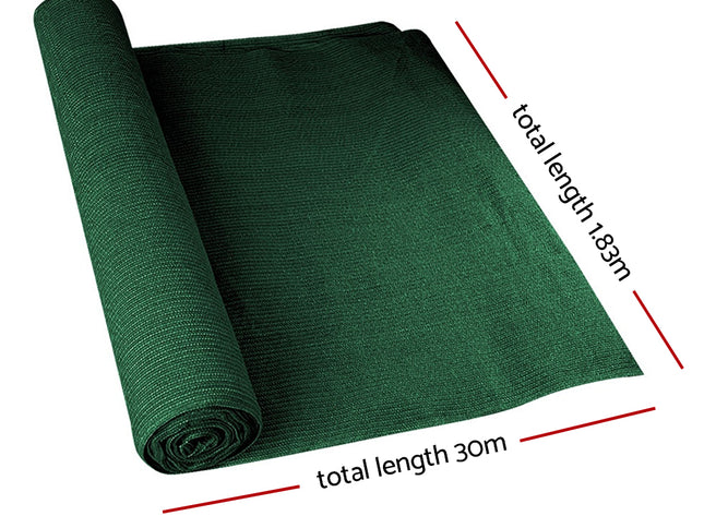 Instahut 90% Shade Cloth 1.83x30m Shadecloth Sail Heavy Duty Green