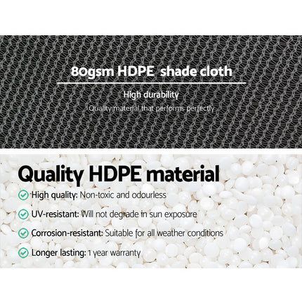 Instahut 30% Shade Cloth 3.66x10m Shadecloth Wide Heavy Duty White