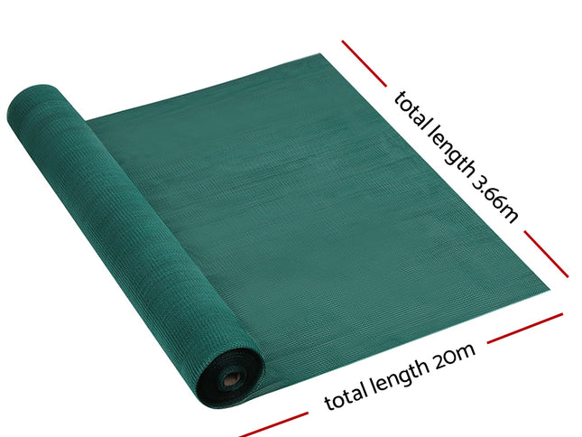 Instahut 50% Shade Cloth 3.66x20m Shadecloth Wide Heavy Duty Green