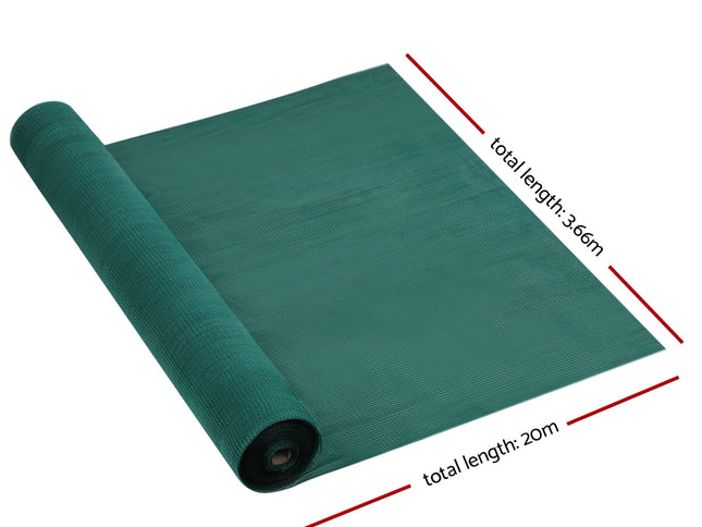 Instahut 30% Shade Cloth 3.66x20m Shadecloth Wide Heavy Duty Green