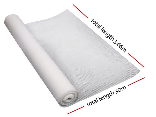Instahut 50% Shade Cloth 3.66x30m Shadecloth Wide Heavy Duty White