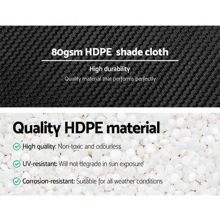 Instahut 30% Shade Cloth 3.66x30m Shadecloth Wide Heavy Duty Black