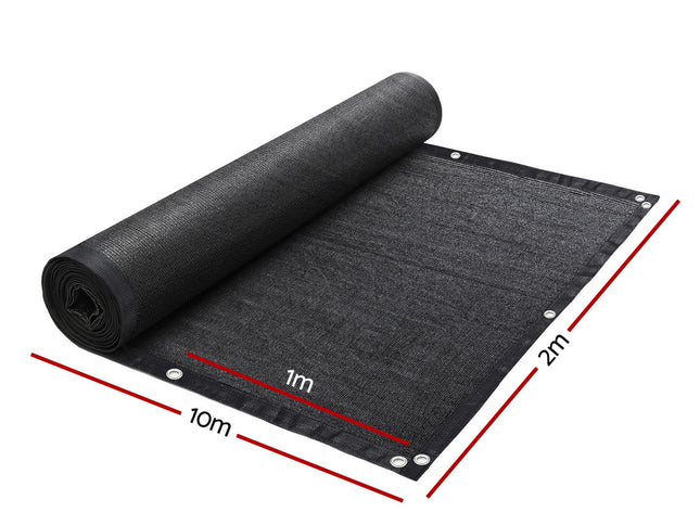 Instahut Shade Cloth Sun Shade Fabric Patio UV Resistant Black 10x2m