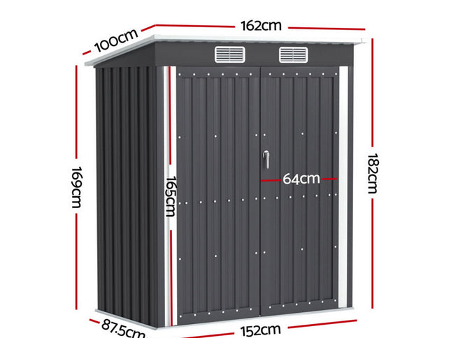 Giantz Garden Shed 1.62x1M Outdoor Storage Tool Workshop House Shelter