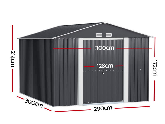 Giantz Garden Shed 3x3M Outdoor Storage Tool Workshop House Shelter
