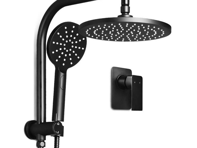 Cefito 9'' Rain Shower Head Set Handheld Round High Pressure Mixer Tap Black