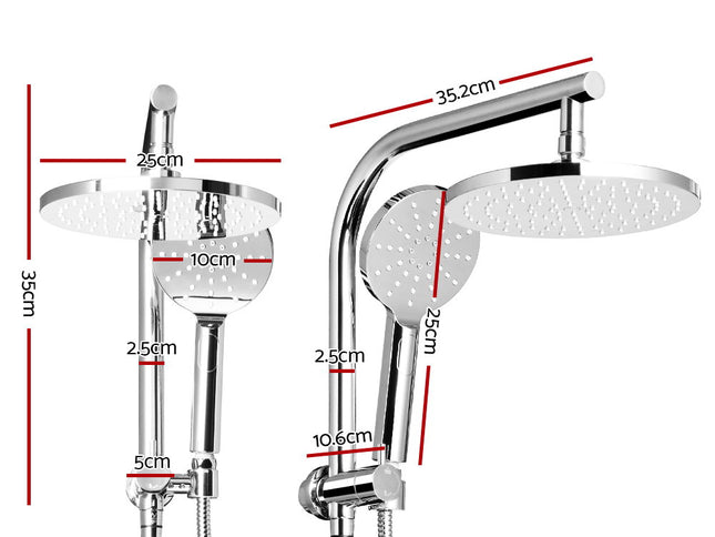 Cefito 9'' Rain Shower Head Set Handheld Round High Pressure Chrome
