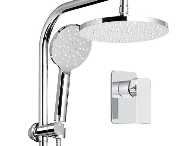 Cefito 9'' Rain Shower Head Set Handheld Round High Pressure Mixer Tap Chrome
