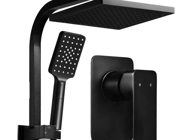 Cefito 8'' Rain Shower Head Set Handheld Square High Pressure Mixer Tap Black