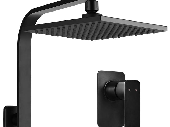 Cefito 8'' Rain Shower Head Wall Arm Square High Pressure Mixer Tap Black