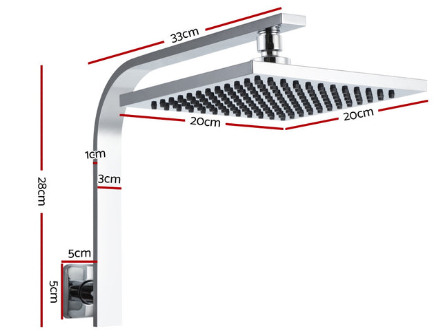 Cefito 8'' Rain Shower Head Wall Arm Square High Pressure Chrome