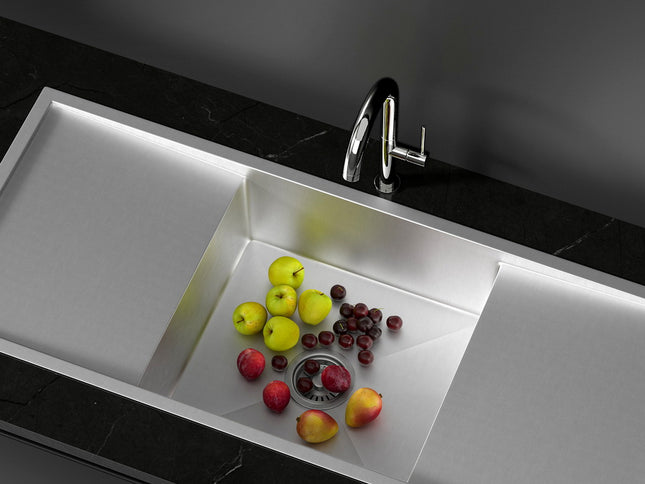 Cefito Kitchen Sink Basin Stainless Steel Under/Top/Flush Mount Bowl 122X45CM