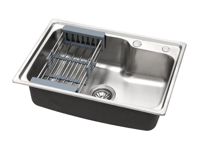 Cefito Kitchen Sink 61X43CM Stainless Steel Basin Single Bowl Silver Drain Basket