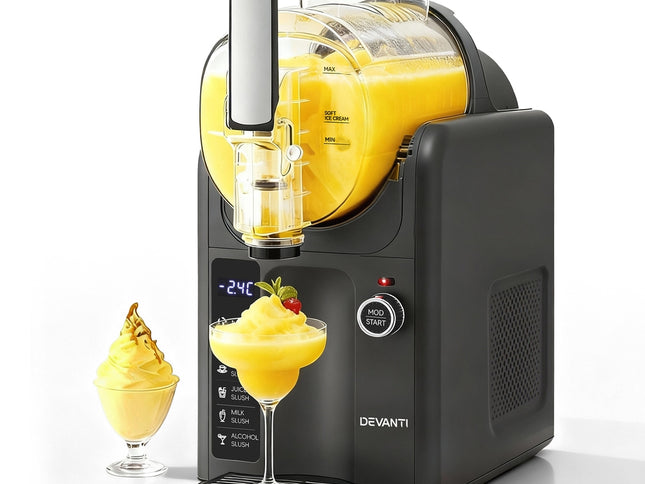 Devanti 5in1 Slushie Machine Ice Cream Maker 2L Grey