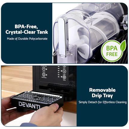 Devanti 1.8L Slushie Machine Maker Frozen Smoothies Milkshakes Black