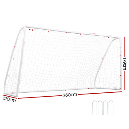 Everfit 12FT Soccer Football Goal Net UPVC Frame with PE Mesh Weatherproof Portable Goals for Backyard Training Competitive Play