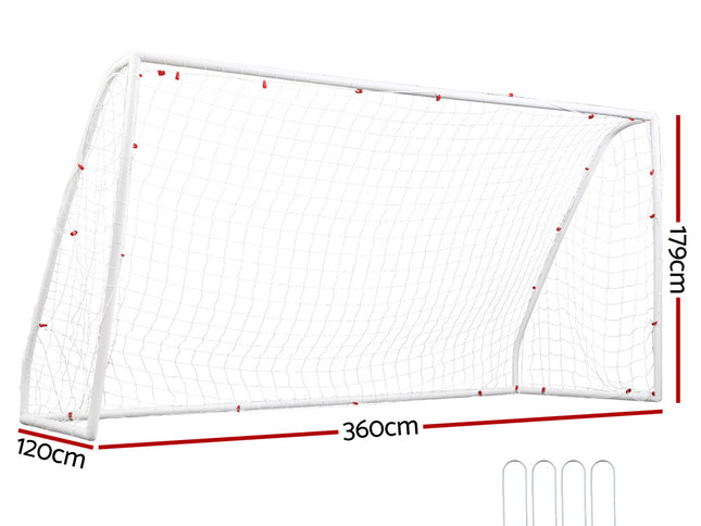 Everfit 12FT Soccer Football Goal Net UPVC Frame with PE Mesh Weatherproof Portable Goals for Backyard Training Competitive Play