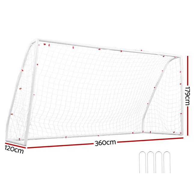 Everfit 12FT Soccer Football Goal Net UPVC Frame with PE Mesh Weatherproof Portable Goals for Backyard Training Competitive Play