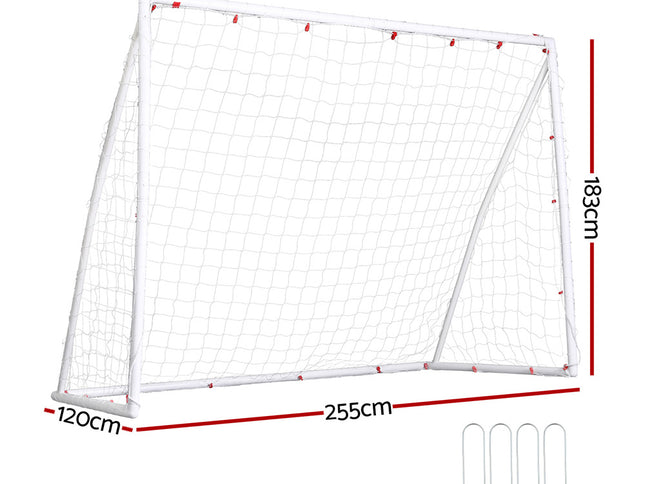 Everfit 8FT Soccer Football Goal Net UPVC Frame with PE Mesh Weatherproof Portable Goals for Backyard Training Competitive Play
