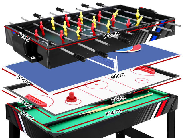 4-in-1 Games Table Soccer Foosball Pool Table Tennis Air Hockey Home Party Gift