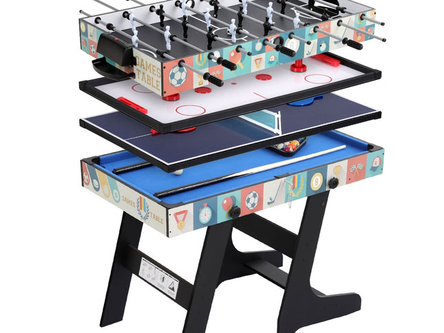 4-in-1 Soccer Table Foldable Game Foosball Table Tennis Pool Hockey