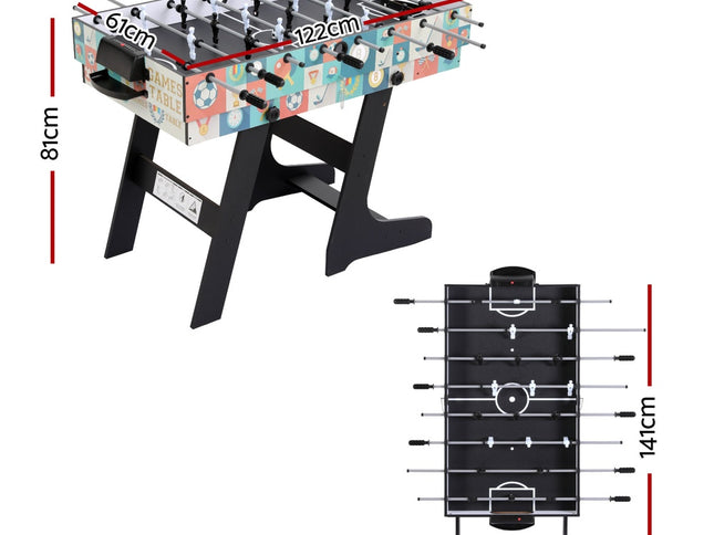 4-in-1 Soccer Table Foldable Game Foosball Table Tennis Pool Hockey