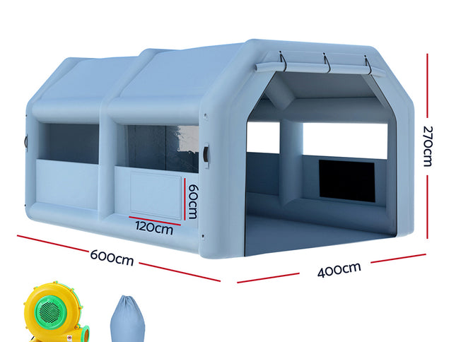Giantz Inflatable Spray Booth 6X4M Car Paint Tent Filter System Blower