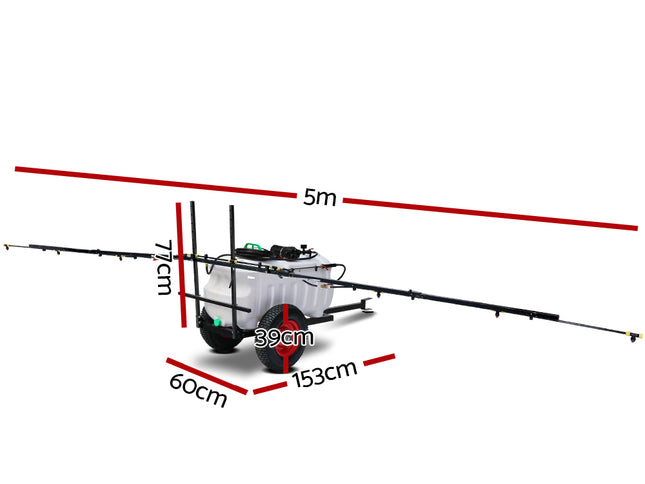 Giantz Weed Sprayer 100L Trailer 5M Boom Garden Spray