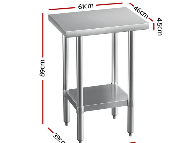 Cefito Stainless Steel Kitchen Benches Work Bench 610x457mm 430