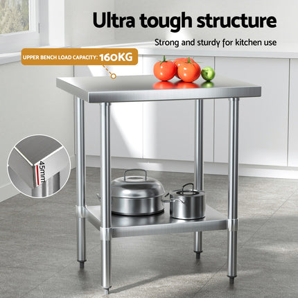 Cefito Stainless Steel Kitchen Bench Work Table 610 x760MM 430