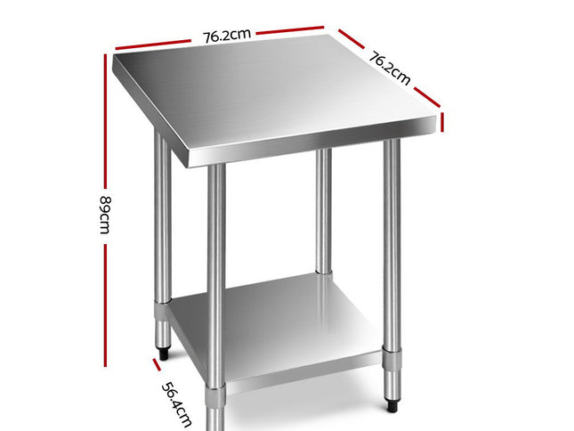 Cefito 760x760mm Stainless Steel Kitchen Bench 430