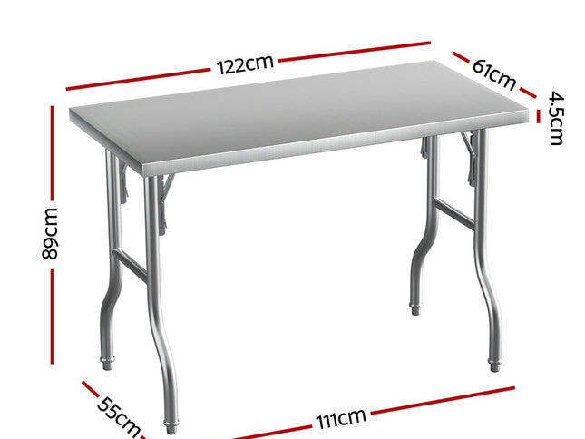 Cefito Stainless Steel Kitchen Benches Work Bench Food Foldable 430