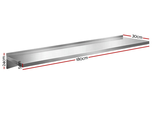 Cefito 1800mm Stainless Steel Kitchen Wall Shelf Mounted Rack