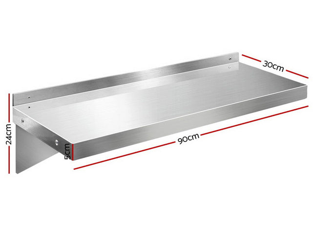 Cefito 900mm Stainless Steel Kitchen Wall Shelf Mounted Rack