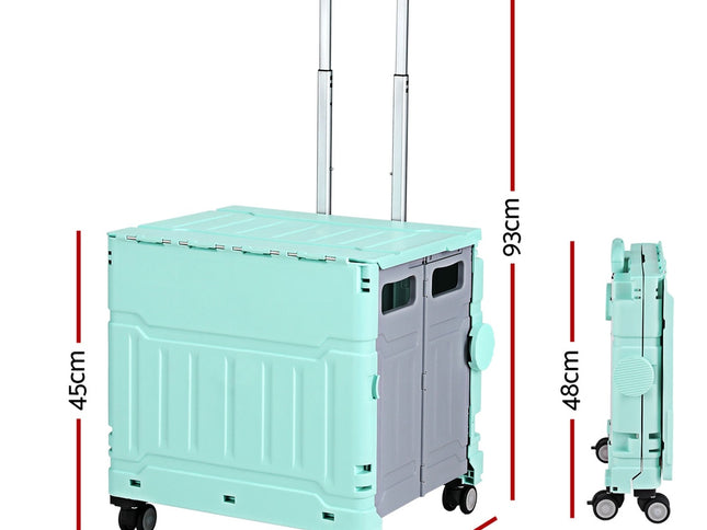 Emajin Shopping Trolley Cart 75L Foldable Green