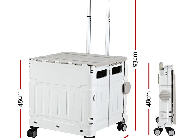 Emajin Shopping Trolley Cart 75L Foldable White