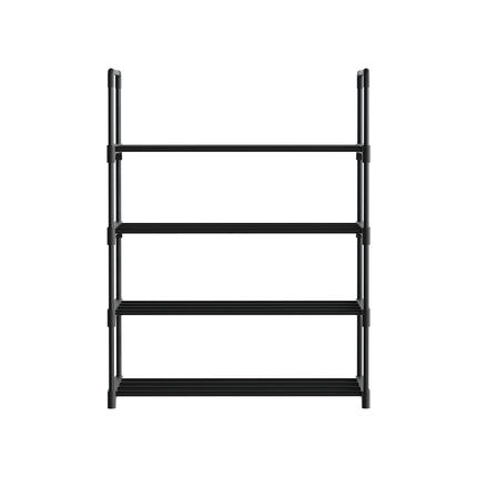 Artiss Shoe Rack Cabinet Stackable 4-tier 12 Pairs Black