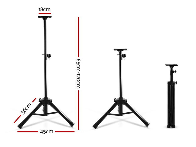 Alpha Speaker Stand 65-120cm Adjustable Height Surround Sound Studio Home 2pcs