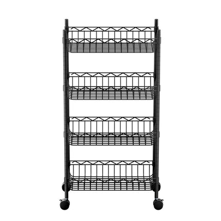 Artiss 4-Tier Shelving Unit Adjustable Garage Storage Kitchen Rack With Wheels