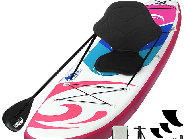 Weisshorn Stand Up Paddle Board 11ft Inflatable SUP Surfboard Paddleboard Kayak Surf Pink